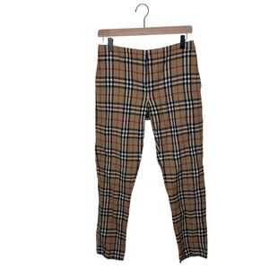 BURBERRY London 100% Wool Plaid Low Rise Ankle Pants